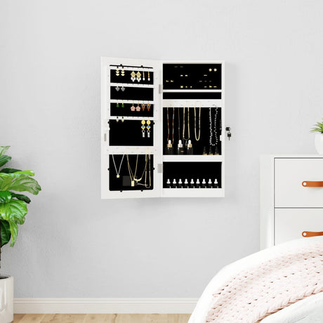 Mirror Jewellery Cabinet With Led Lights Wall Mounted