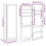 Mirror Jewellery Cabinet With Led Lights Wall Mounted