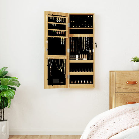 Mirror Jewellery Cabinet With Led Lights Wall Mounted