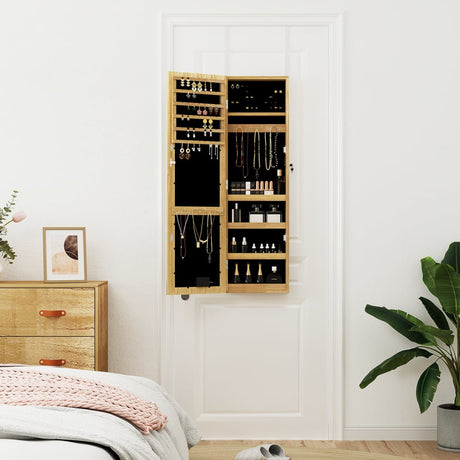 Mirror Jewellery Cabinet With Led Lights Wall Mounted
