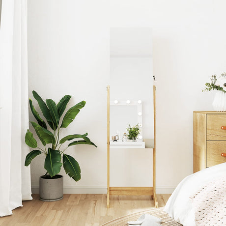 Mirror Jewellery Cabinet Free Standing 42X38X152 Cm