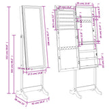 Mirror Jewellery Cabinet With Led Lights Free Standing