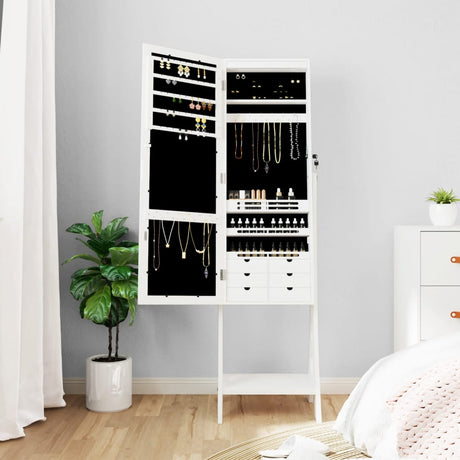 Mirror Jewellery Cabinet With Led Lights Free Standing