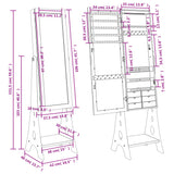 Mirror Jewellery Cabinet With Led Lights Free Standing