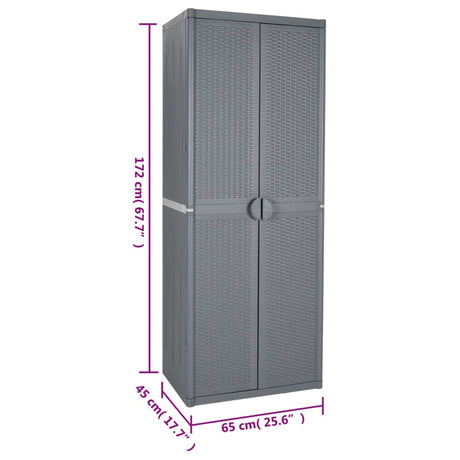 Garden Storage Cabinet 65X45X172 Cm Pp Rattan