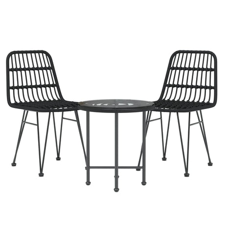 3 Piece Garden Dining Set Poly Rattan