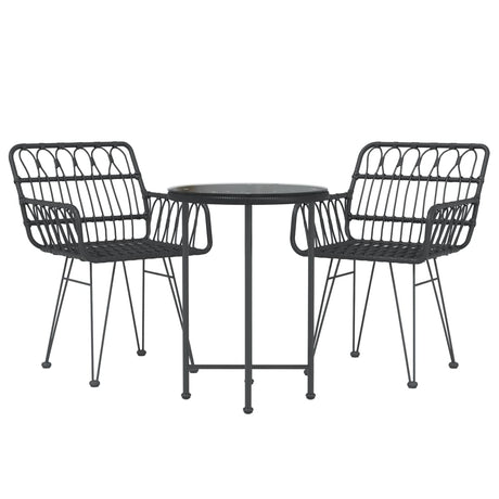 3 Piece Garden Dining Set Poly Rattan