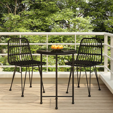 3 Piece Garden Dining Set Poly Rattan