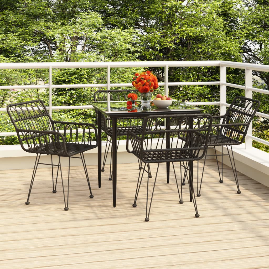 3 Piece Garden Dining Set Poly Rattan