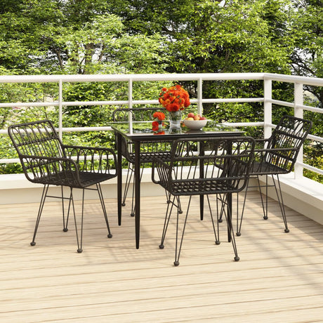 3 Piece Garden Dining Set Poly Rattan