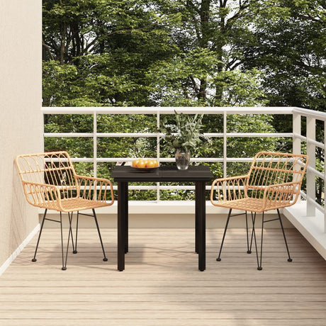 7 Piece Garden Dining Set Poly Rattan