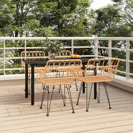 7 Piece Garden Dining Set Poly Rattan