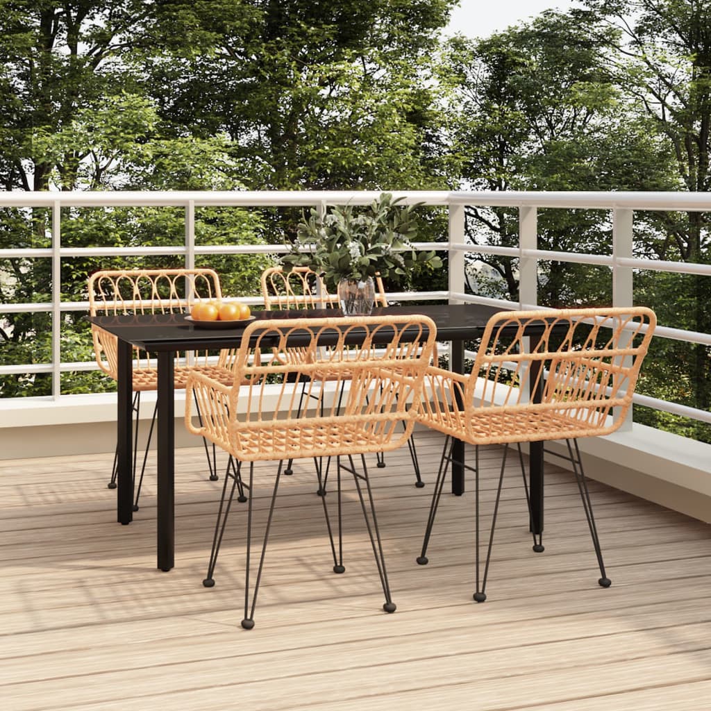 7 Piece Garden Dining Set Poly Rattan