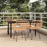 7 Piece Garden Dining Set Poly Rattan