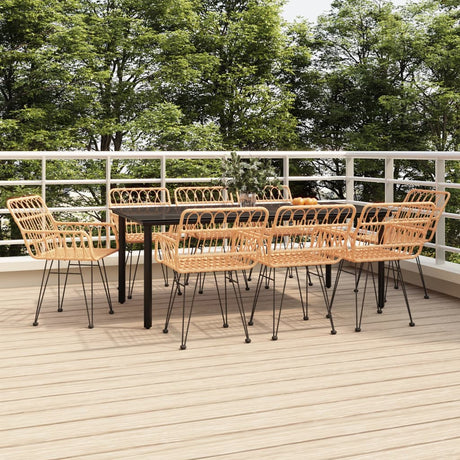 7 Piece Garden Dining Set Poly Rattan