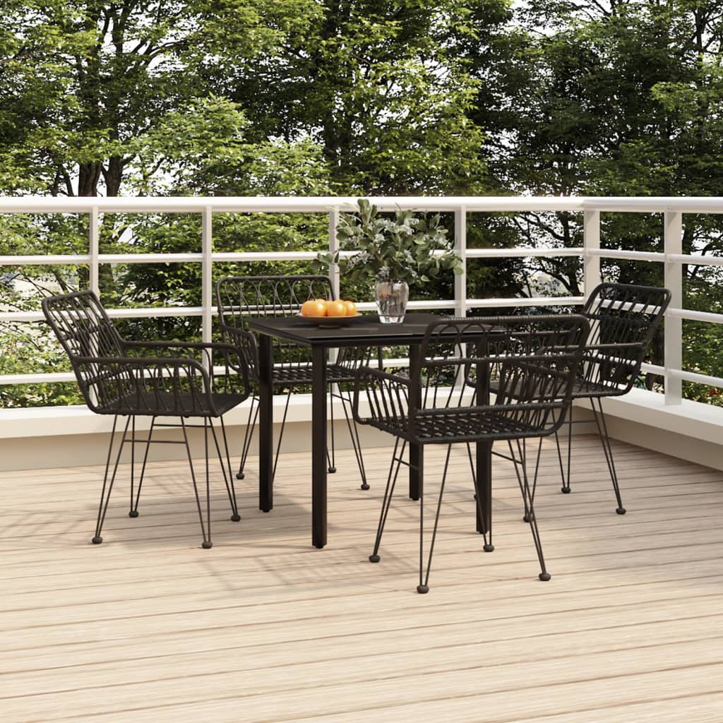 7 Piece Garden Dining Set Poly Rattan