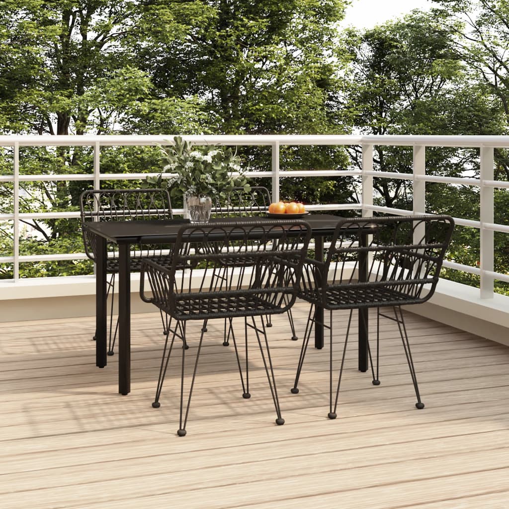 7 Piece Garden Dining Set Poly Rattan