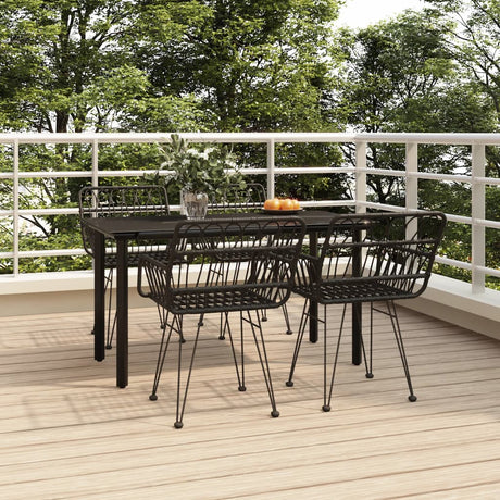 7 Piece Garden Dining Set Poly Rattan