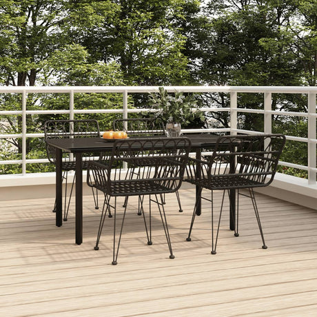 7 Piece Garden Dining Set Poly Rattan