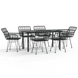 7 Piece Garden Dining Set Poly Rattan