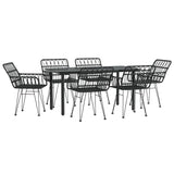 7 Piece Garden Dining Set Poly Rattan