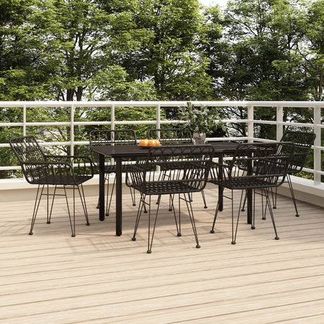 7 Piece Garden Dining Set Poly Rattan