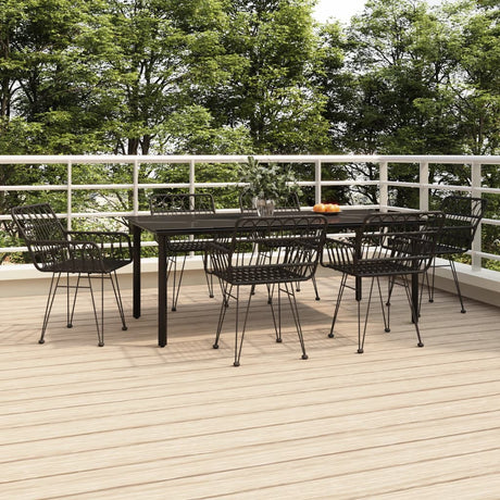 7 Piece Garden Dining Set Poly Rattan