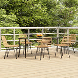5 Piece Garden Dining Set Poly Rattan
