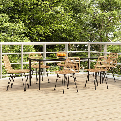 5 Piece Garden Dining Set Poly Rattan