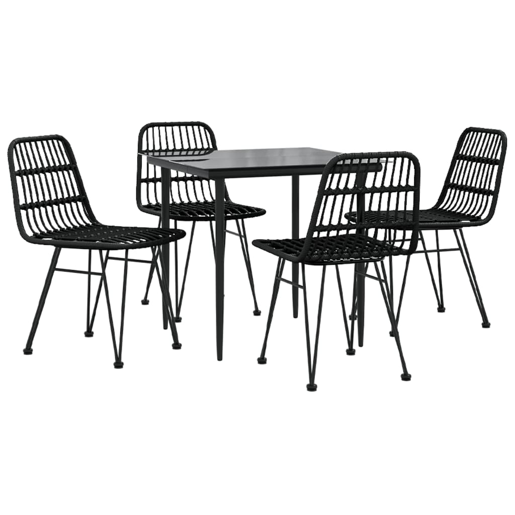 5 Piece Garden Dining Set Poly Rattan