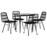 5 Piece Garden Dining Set Poly Rattan