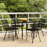 5 Piece Garden Dining Set Poly Rattan
