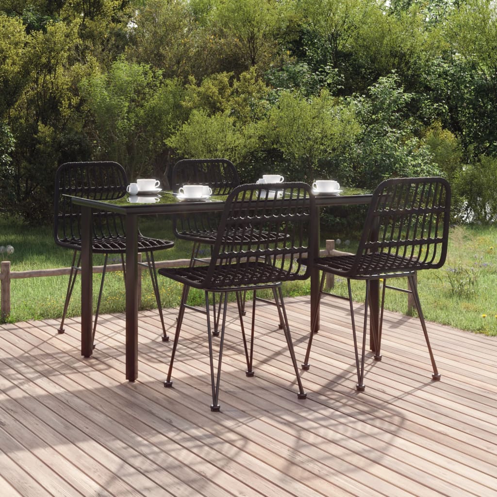 7 Piece Garden Dining Set Poly Rattan