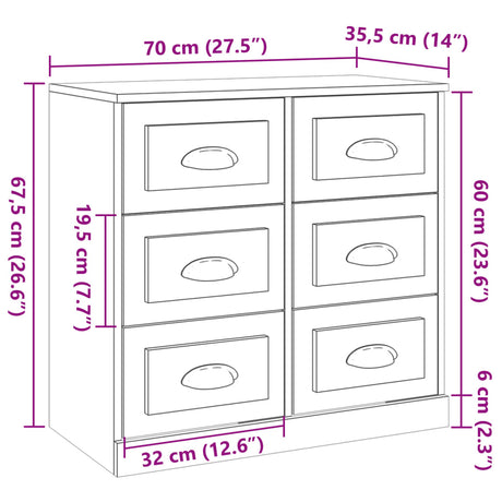 Sideboards 3 Pcs Engineered Wood