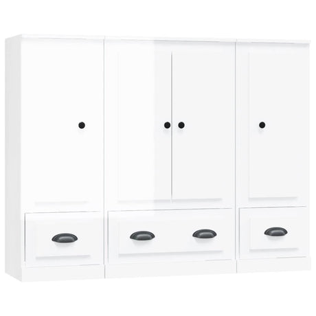 Highboards 3 Pcs Engineered Wood