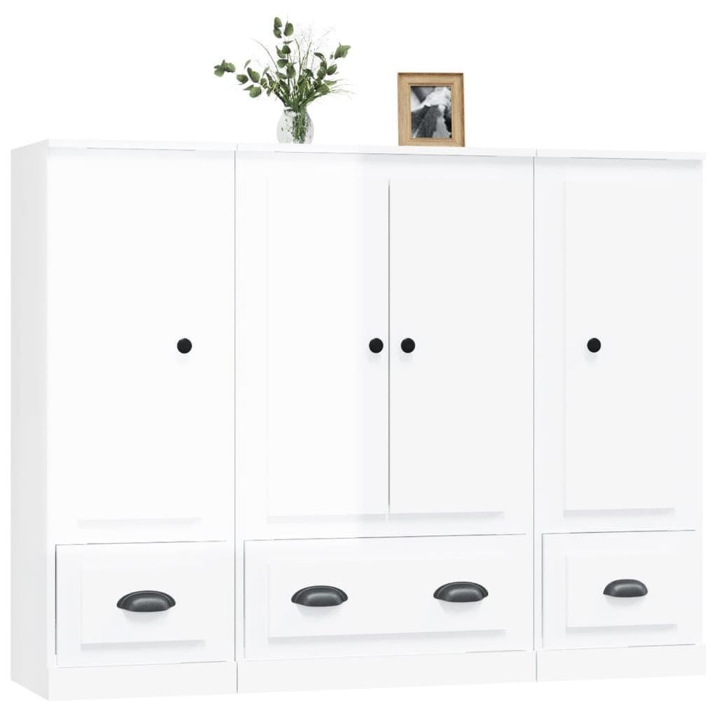 Highboards 3 Pcs Engineered Wood