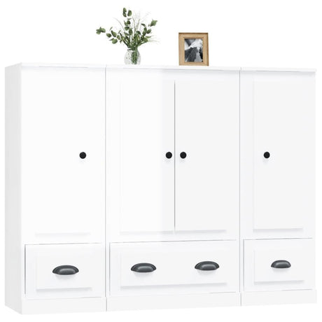 Highboards 3 Pcs Engineered Wood