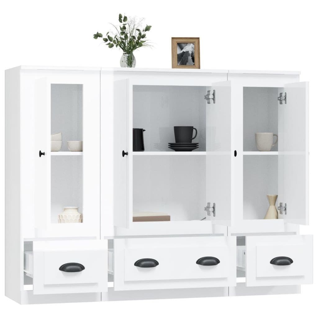 Highboards 3 Pcs Engineered Wood