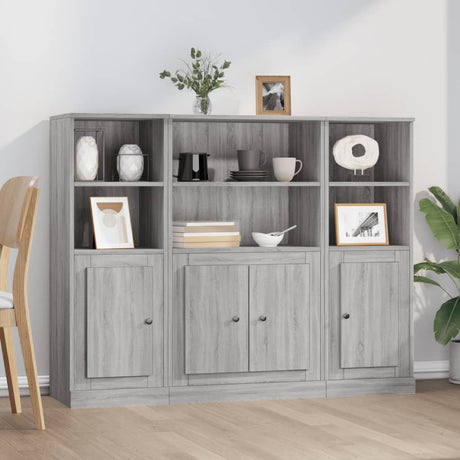 Highboards 3 Pcs Engineered Wood
