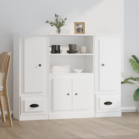 Highboards 3 Pcs Engineered Wood