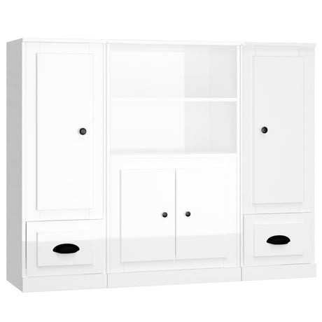 Highboards 3 Pcs Engineered Wood