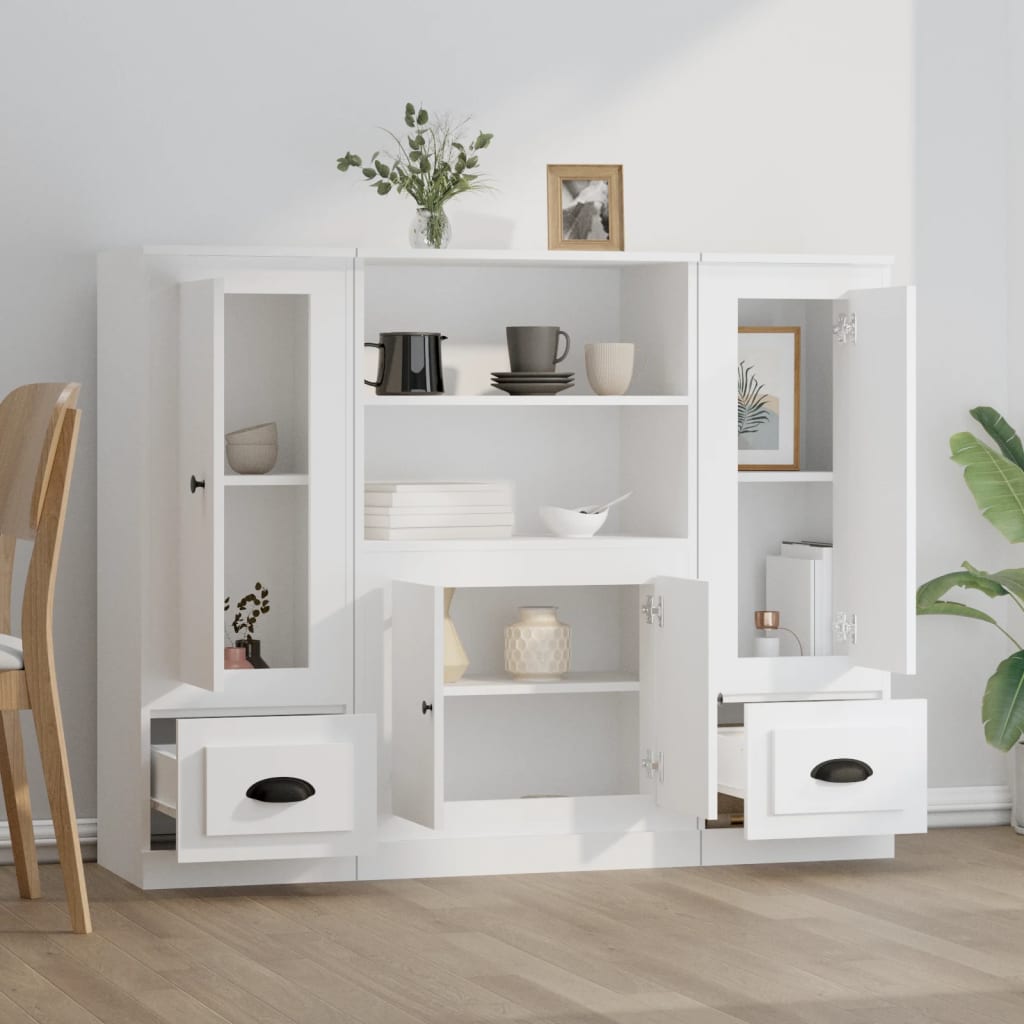 Highboards 3 Pcs Engineered Wood