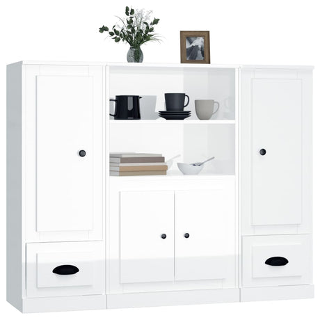 Highboards 3 Pcs Engineered Wood