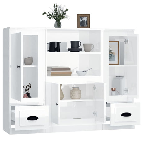 Highboards 3 Pcs Engineered Wood