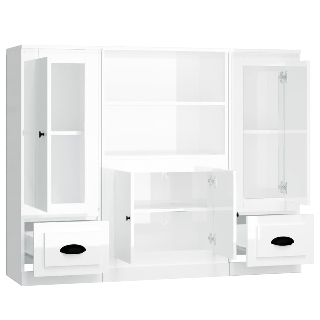 Highboards 3 Pcs Engineered Wood