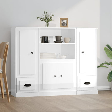 Highboards 3 Pcs Engineered Wood
