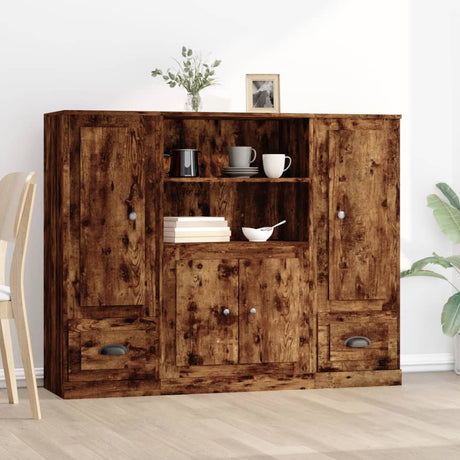 Highboards 3 Pcs Engineered Wood