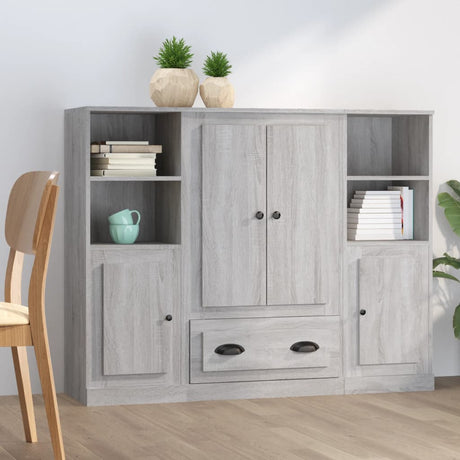 Highboards 3 Pcs Engineered Wood