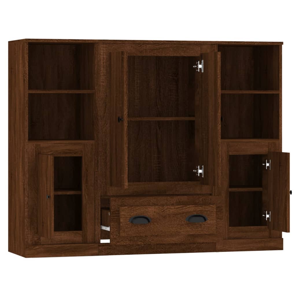 Highboards 3 Pcs Engineered Wood
