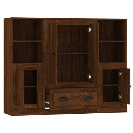 Highboards 3 Pcs Engineered Wood